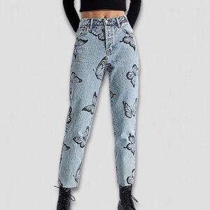 PacSun Eco Butterfly Jeans High Waisted Straight Leg Blue 26